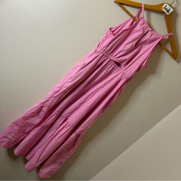 Abercrombie & Fitch Pink Layered Tiered Maxi Prairie Dress Pockets Juniors 13/14 - Picture 7 of 10